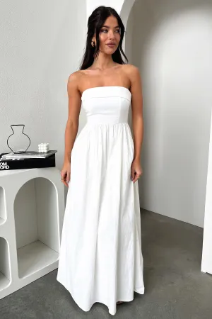 Beige Glow Star Trail Cornell Maxi Dress - White