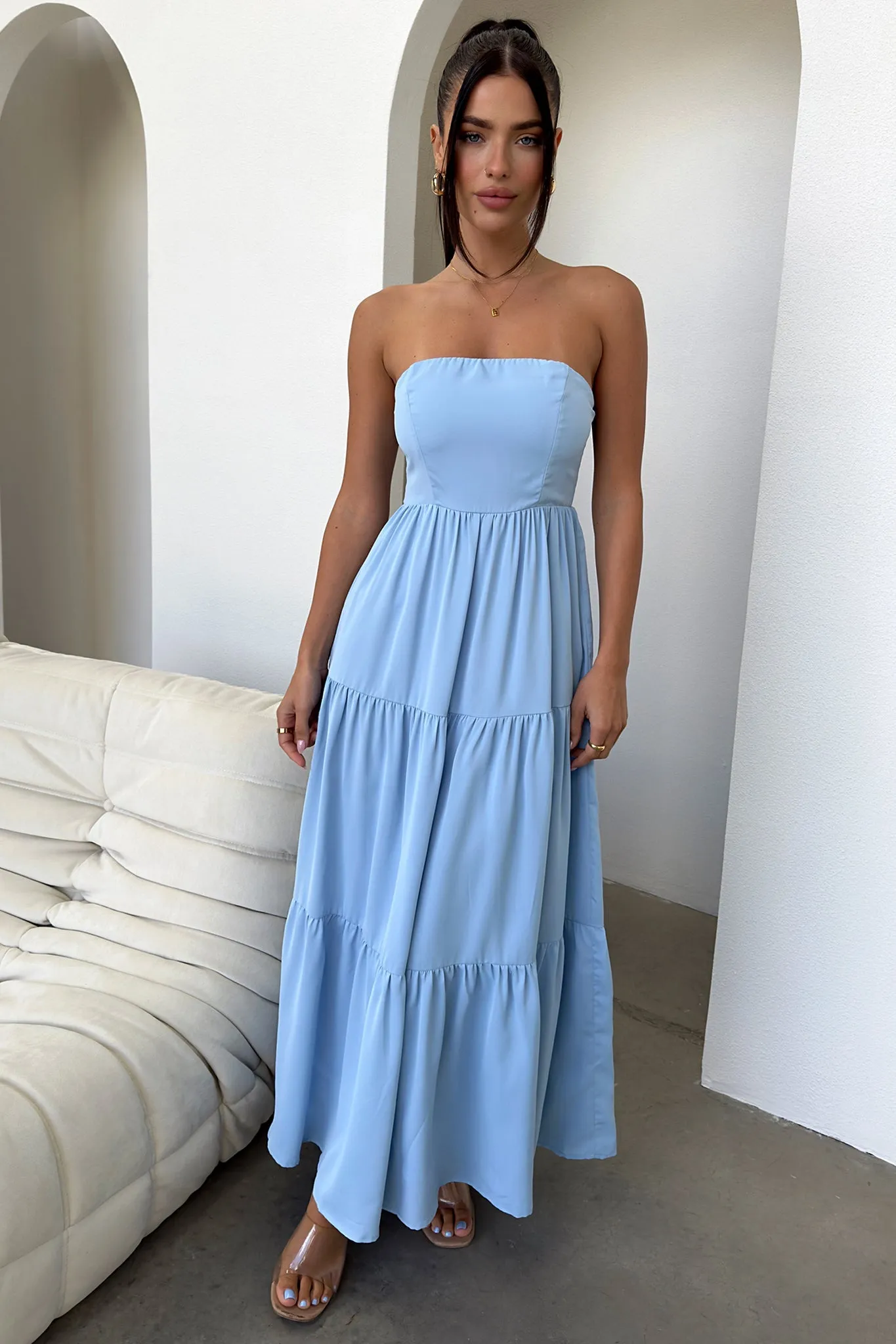Hailey Maxi Dress - Blue Port Lane Sail View