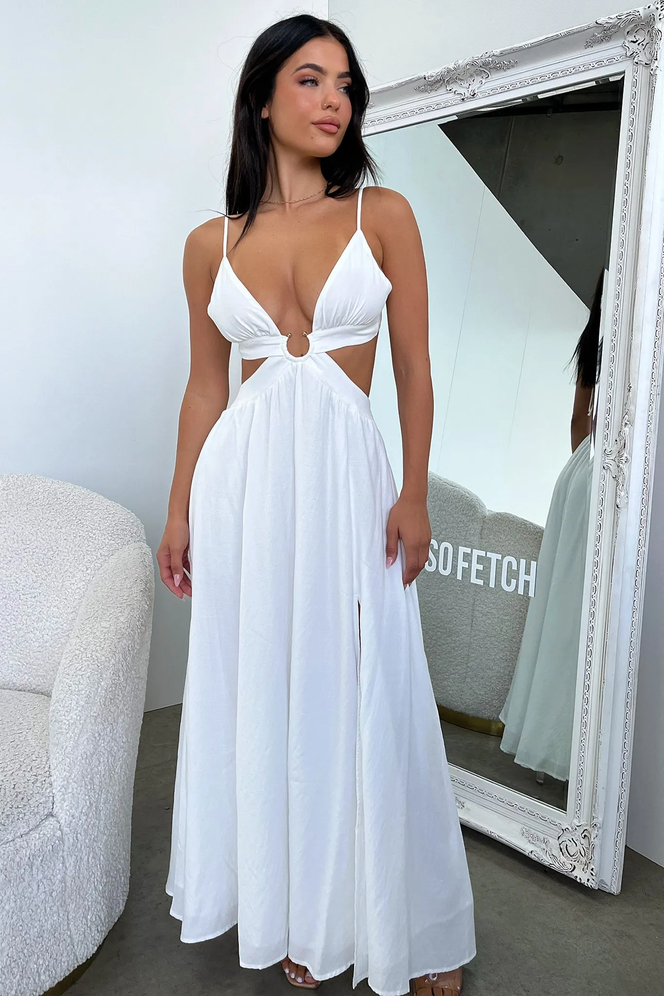 Kritika Maxi Dress - White Elegant formal affair gown Orchid Glow