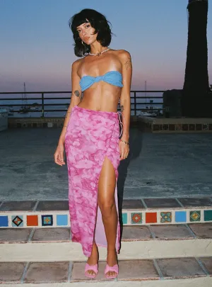 Relaxed Vibes Parli Petal Maxi Skirt Pink
