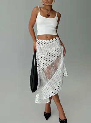 Convertible Style Easy Comfort Rennar Maxi Skirt White / Polka Dot