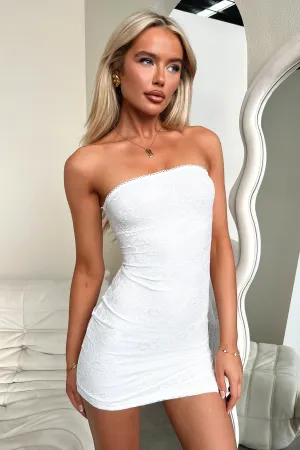 Festival Core Sedona Lace Strapless Mini Dress - White