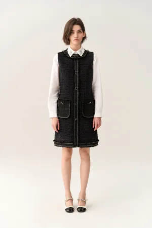 Lurex Sleeveless Tweed Dress Sea Fit