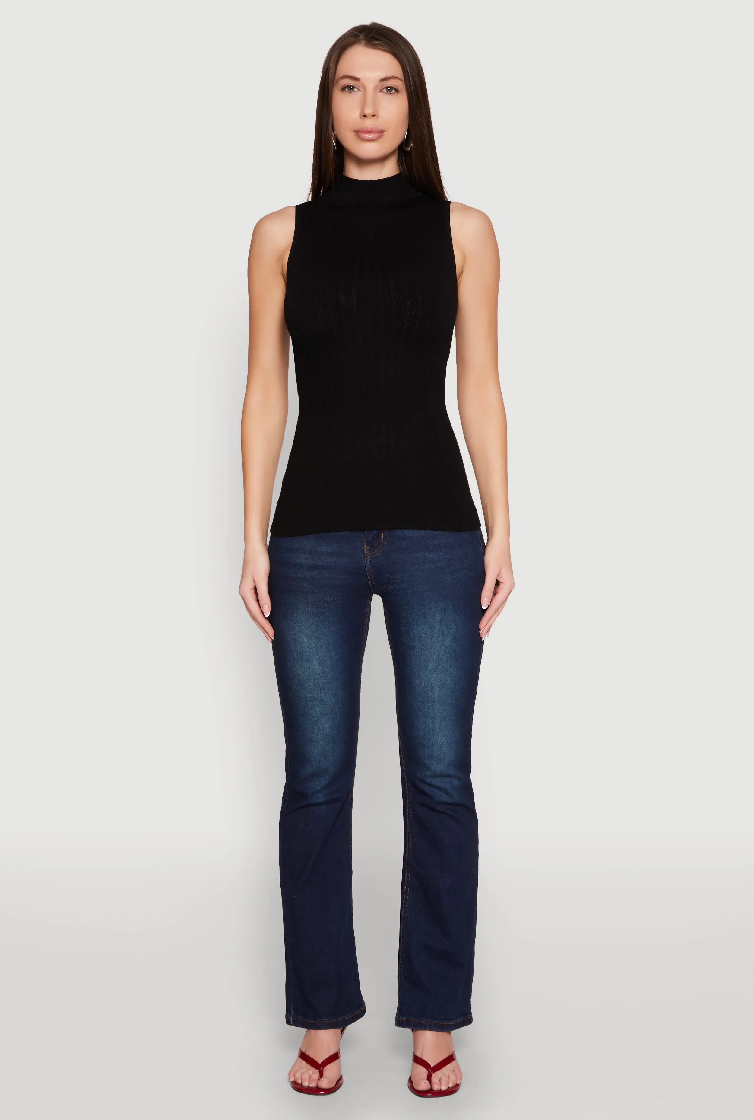Core Fresh Tactile Grip Adjusters Seamless Mock Neck Tank Top