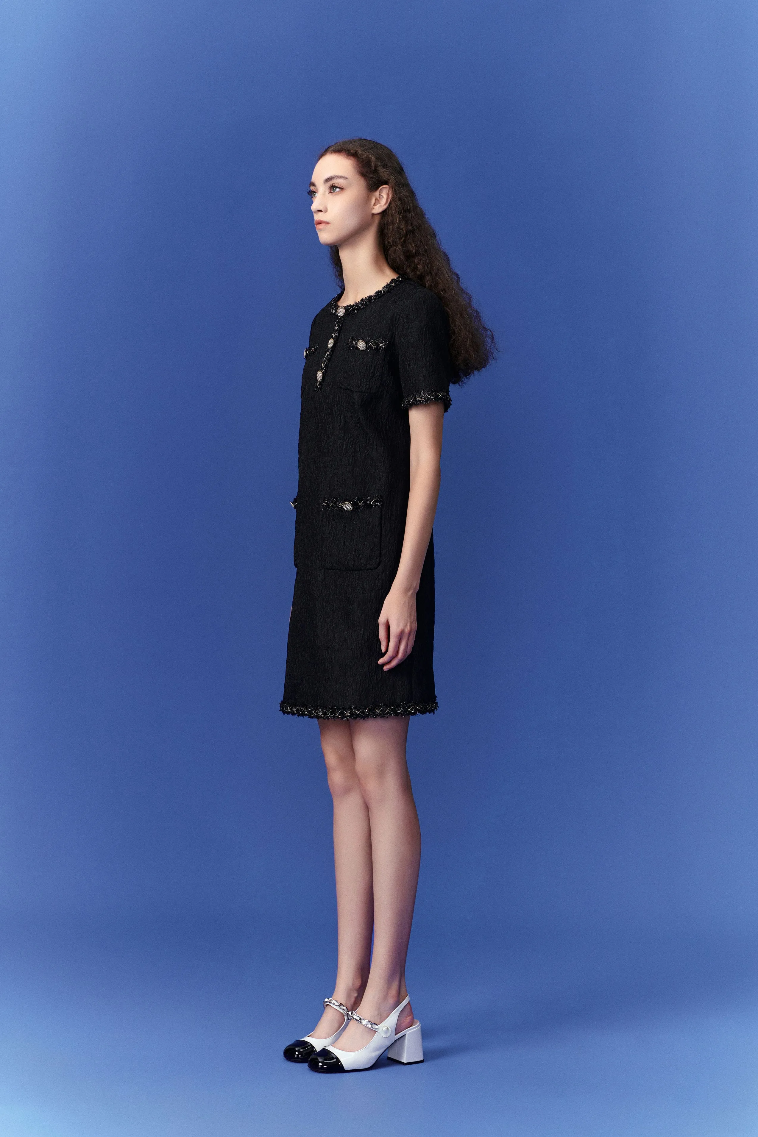Soul Ease Embossed-pattern Dress