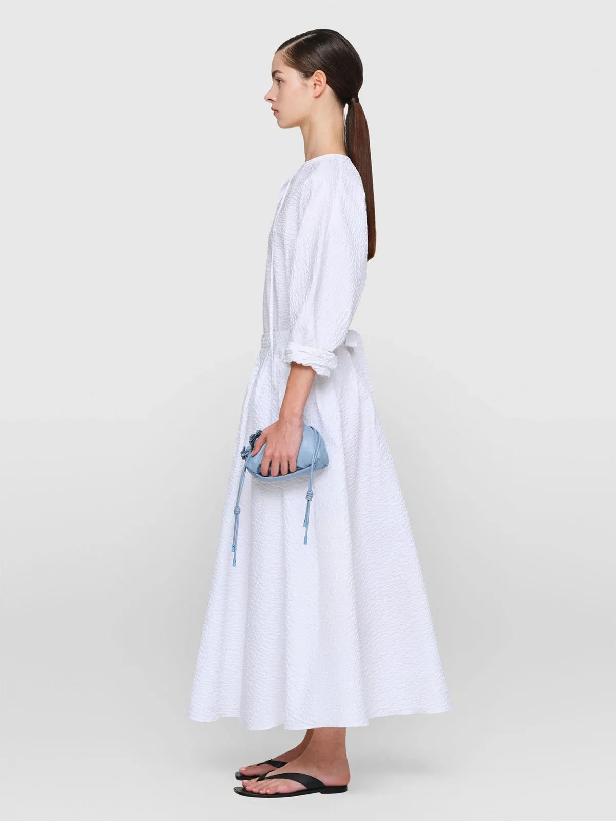 Myth Glow Airflow Mesh Panels White Graeber Seersucker Dress