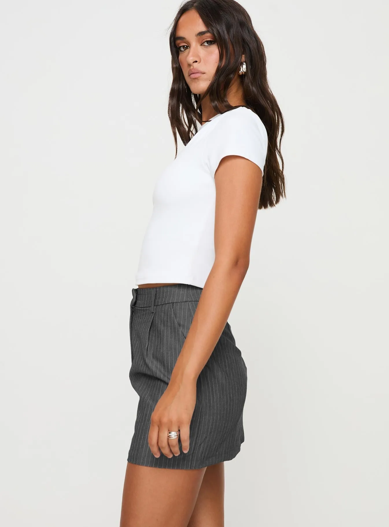Arc Mini Skirt Slate Minimalist Layering Minimalist Chic