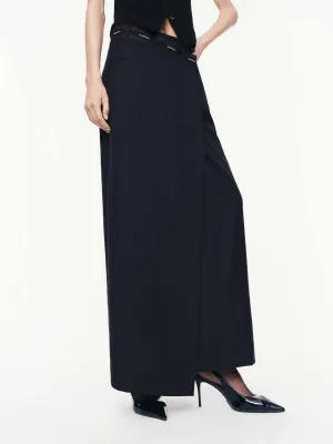 Logo Waistband Wool Skirt Relaxed Mood Versatile Outfit