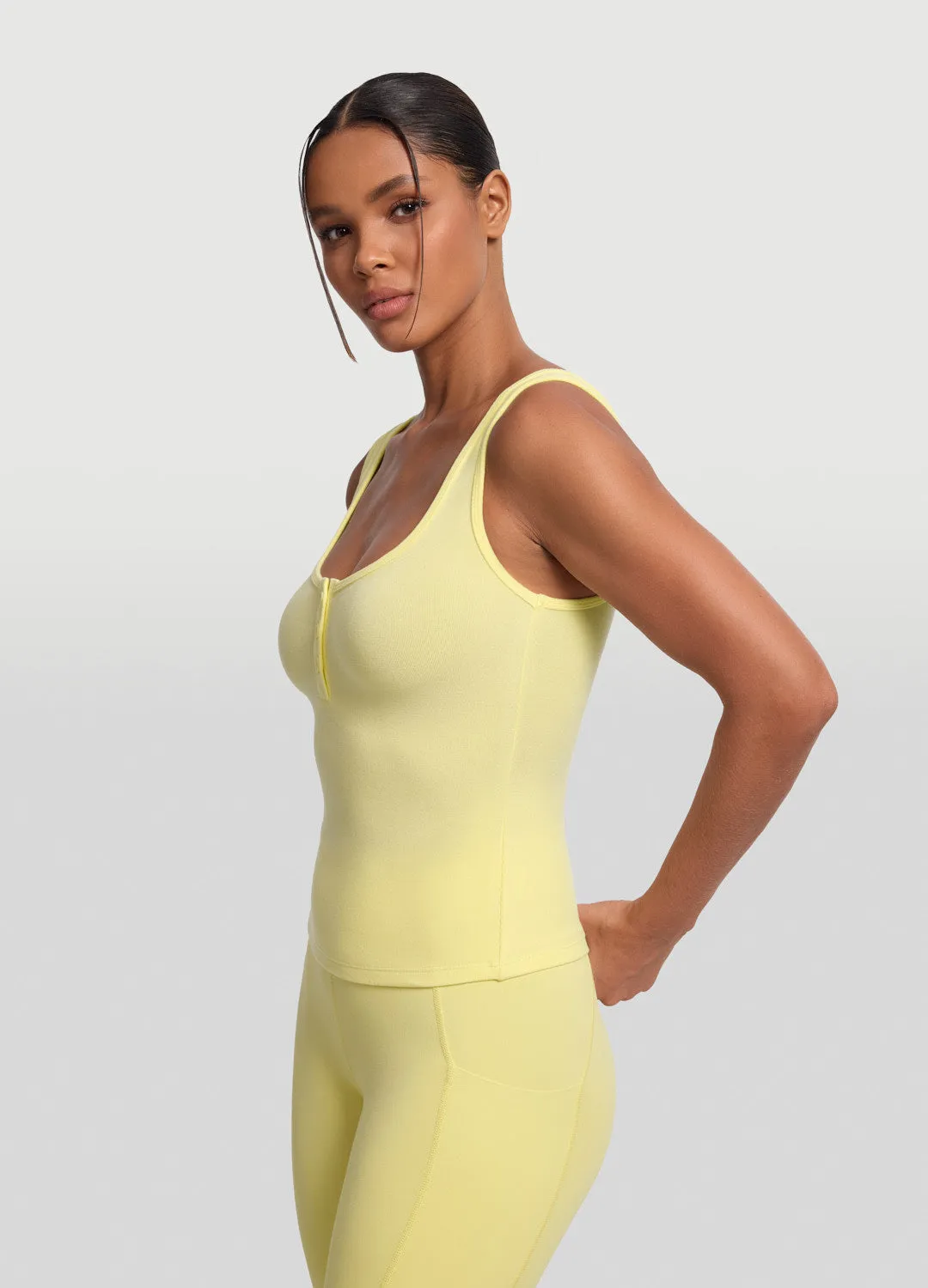 Wrinkle Resistant Care Button Front Tank Top
