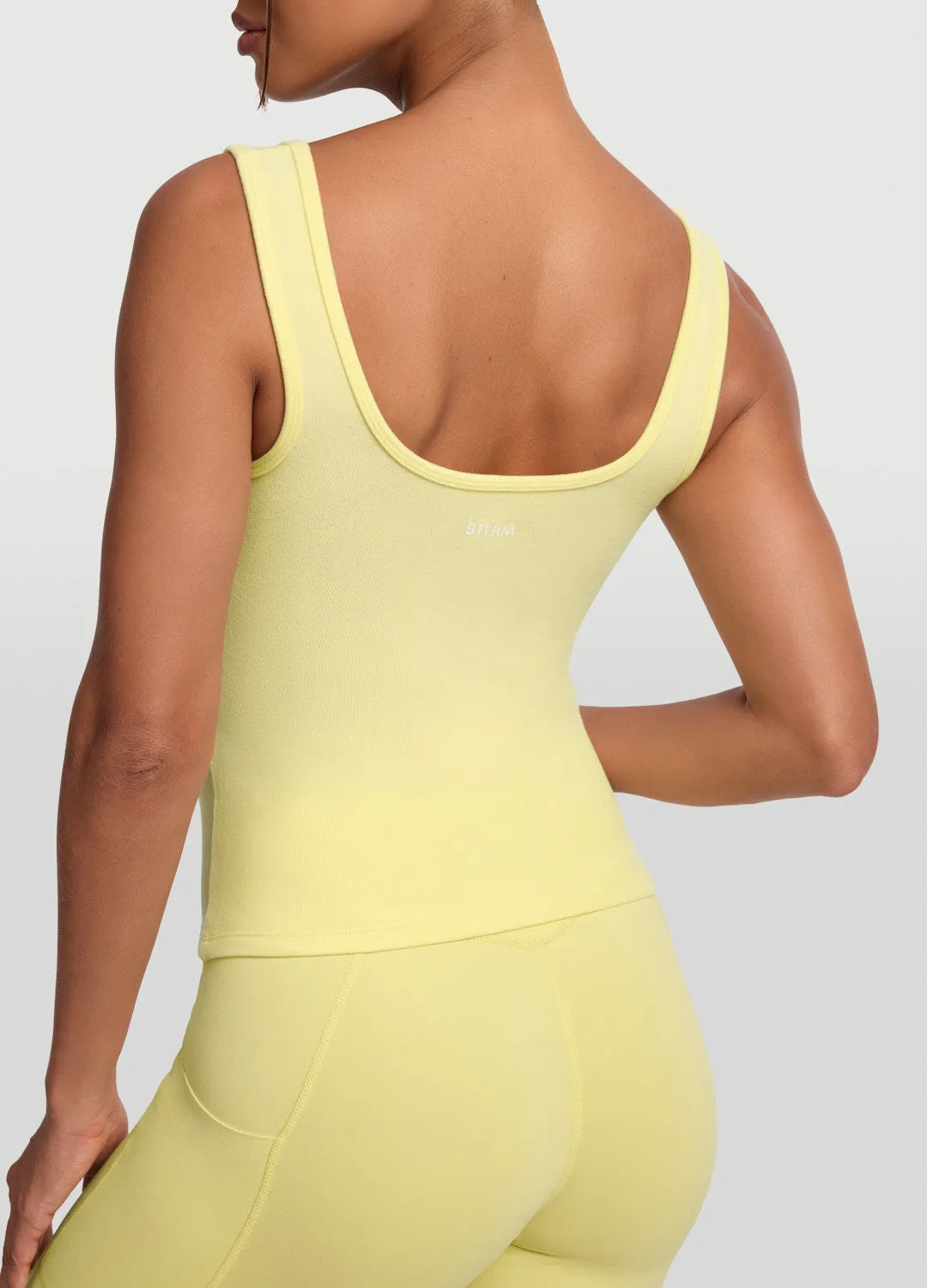 Button Front Tank Top Elastic Free