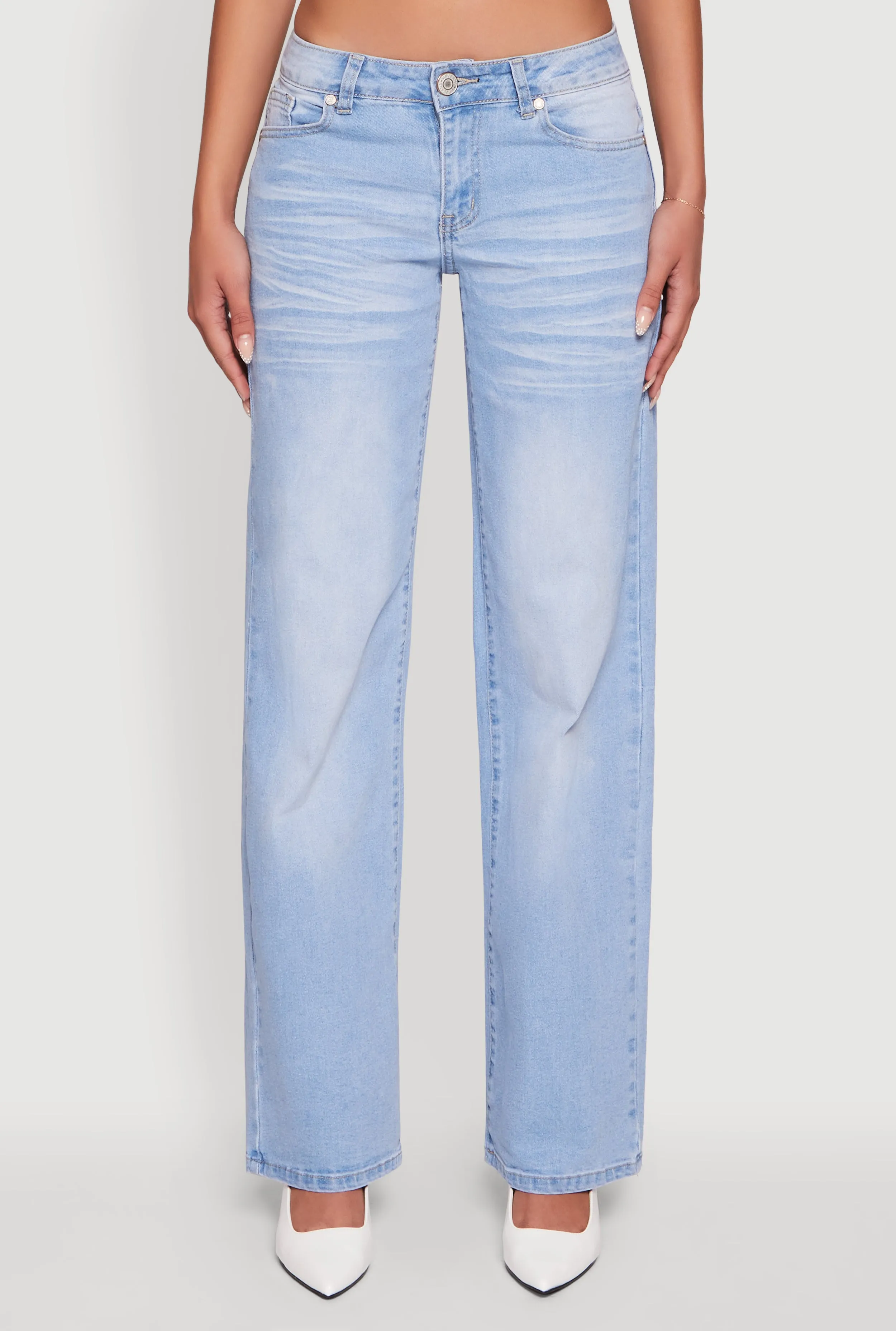 VIP Whiskered Stretch Straight Leg Jeans Water Efficient Wash Process