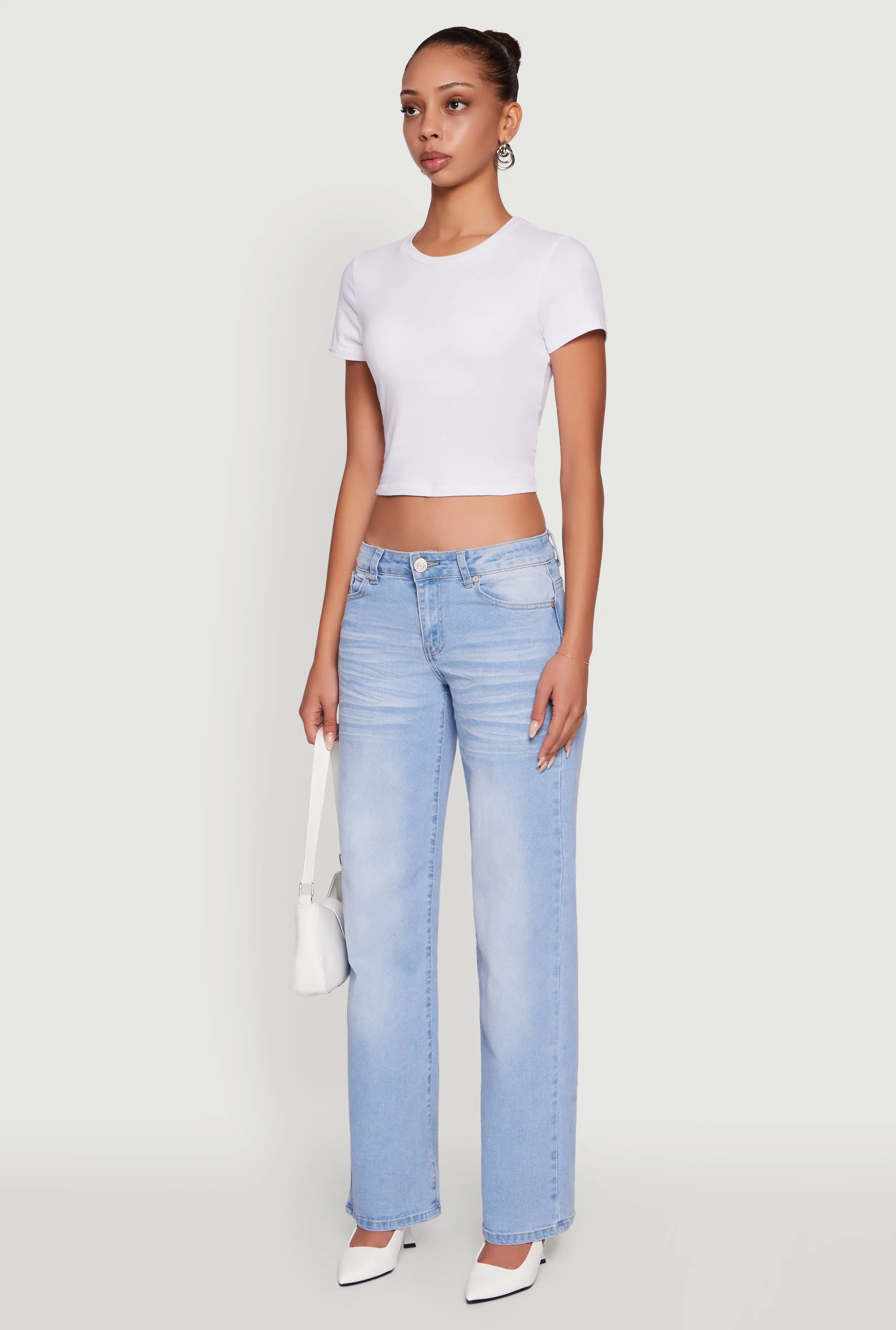 Sandblasted Finish VIP Whiskered Stretch Straight Leg Jeans