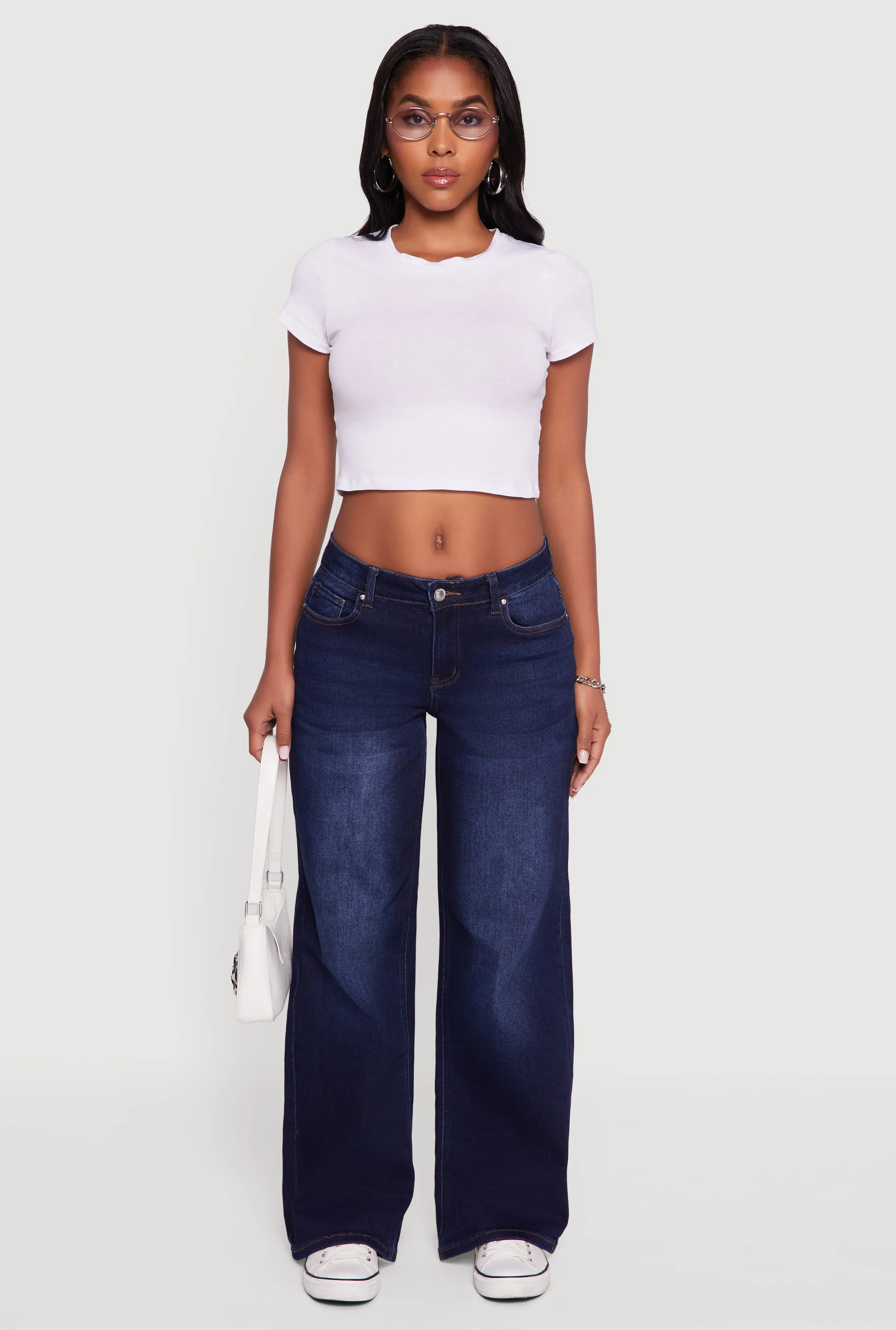 WAX Low Rise Wide Leg Stretchy Jeans No Fuss Wear Work Ready Neutral