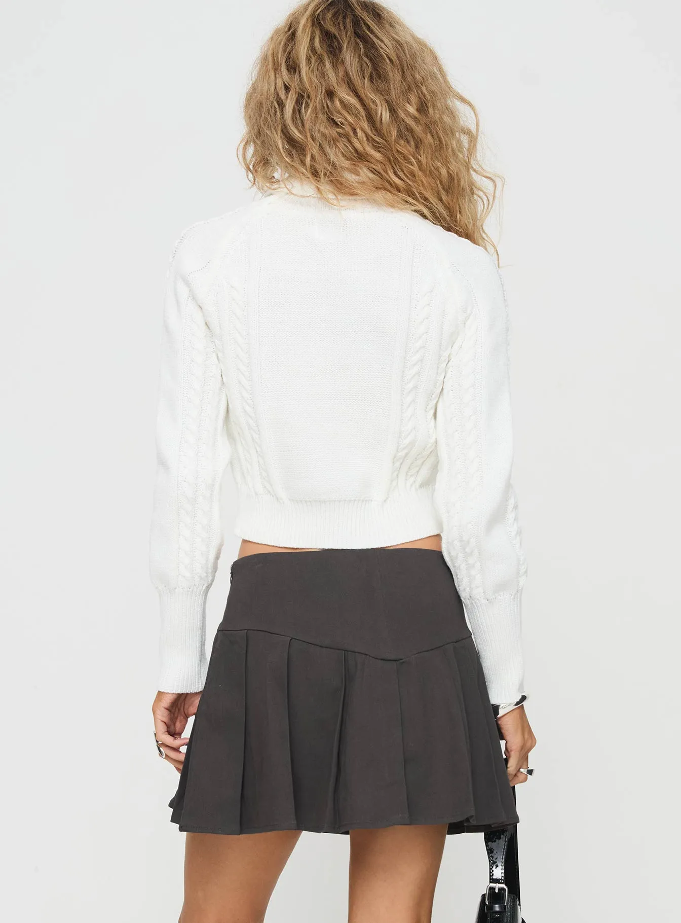 elastic waistband Bianchie Mini Skirt Charcoal