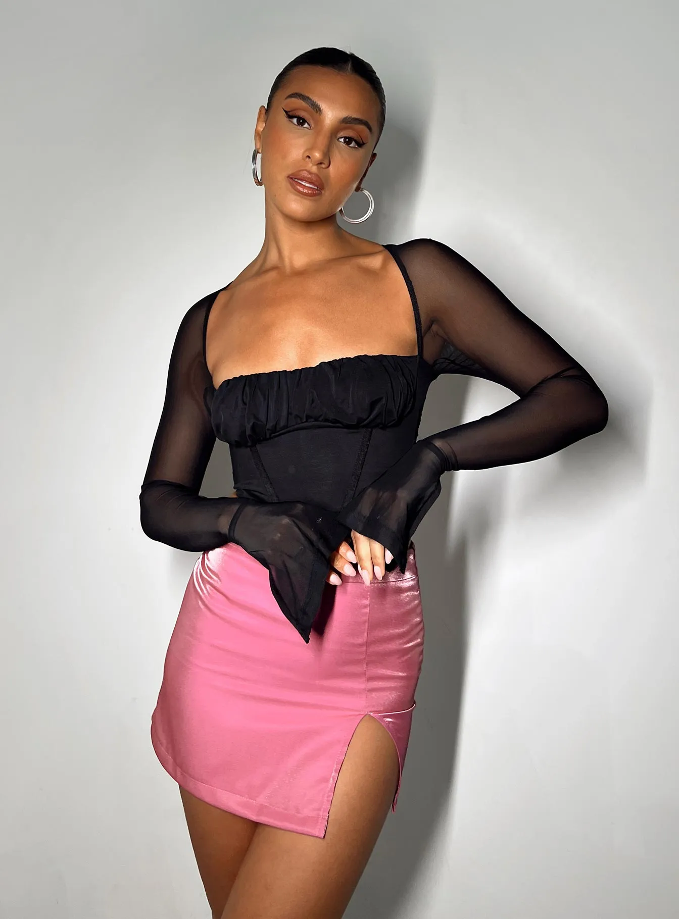 Unisex style Ayres Mini Skirt Pink