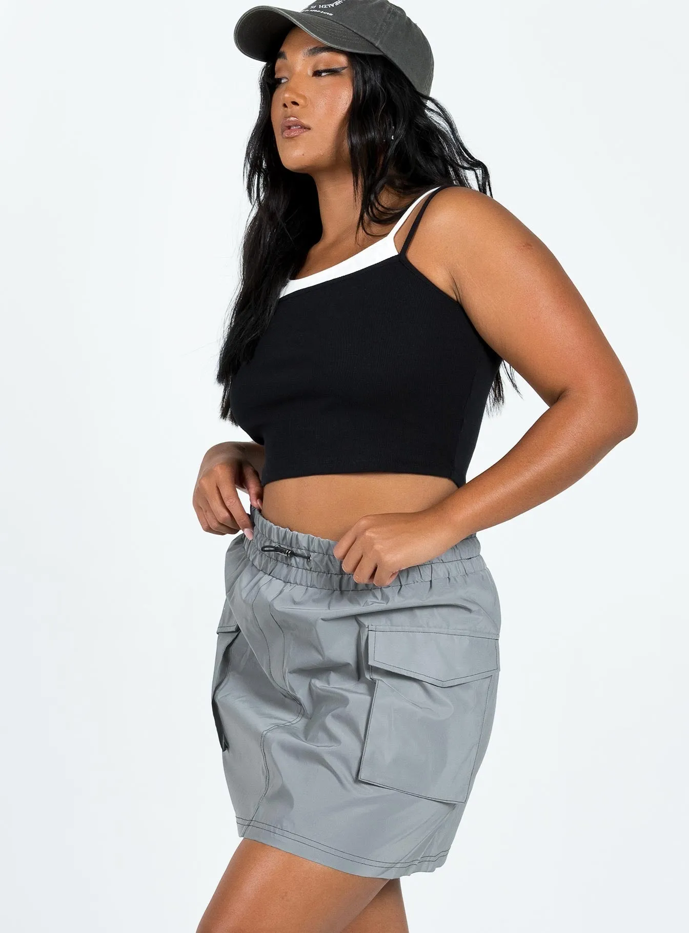 Leyana Cargo Mini Skirt Grey Must Have Feature Chic Look