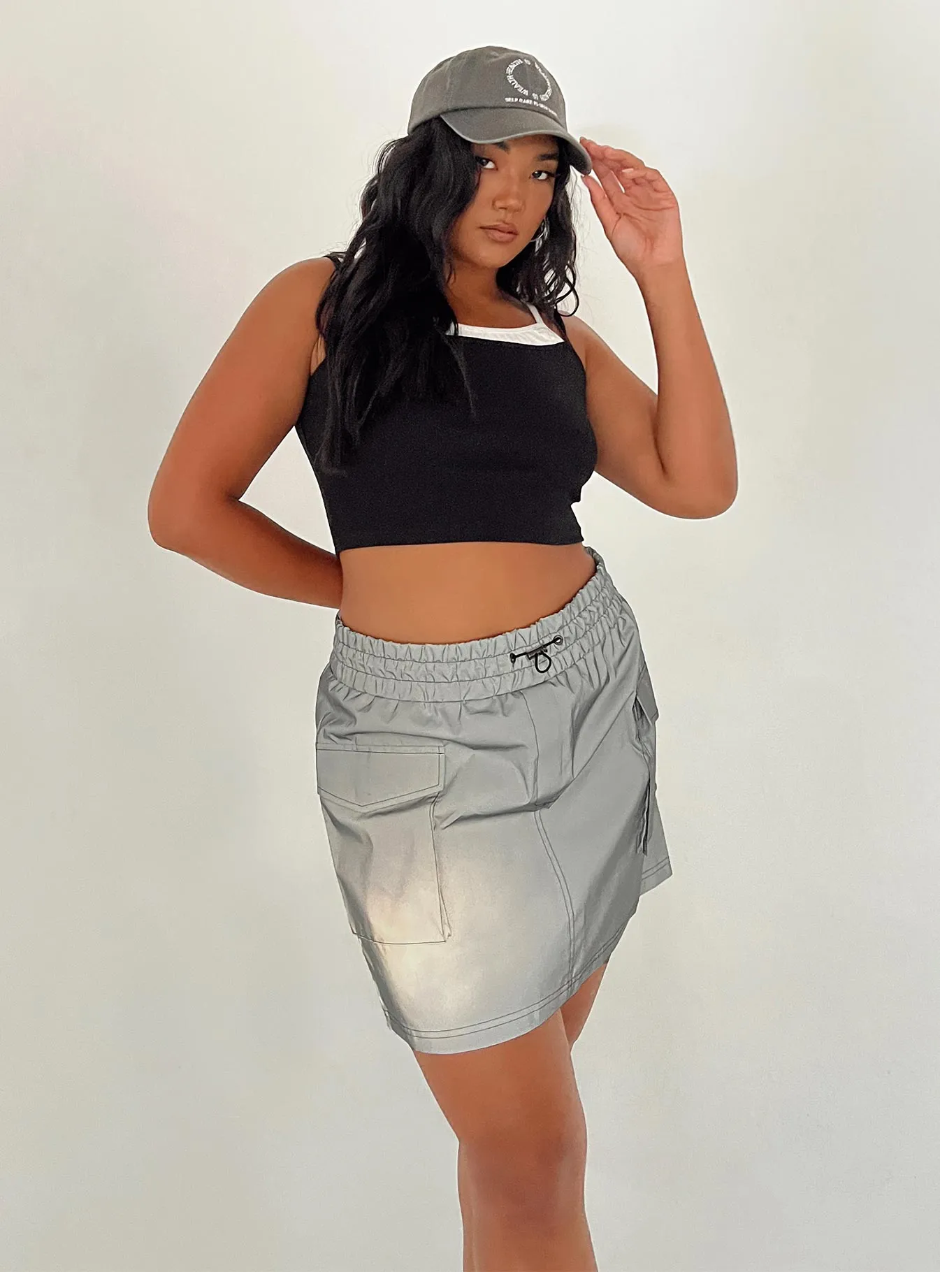 Day Wear Leyana Cargo Mini Skirt Grey