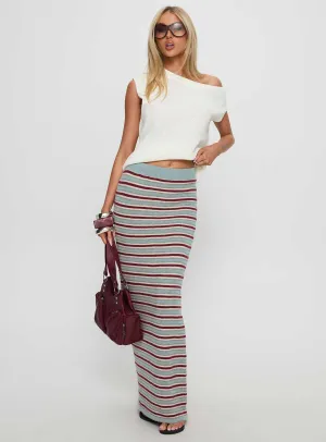 On Air Knit Maxi Skirt Multi Stripe Easy Fashion