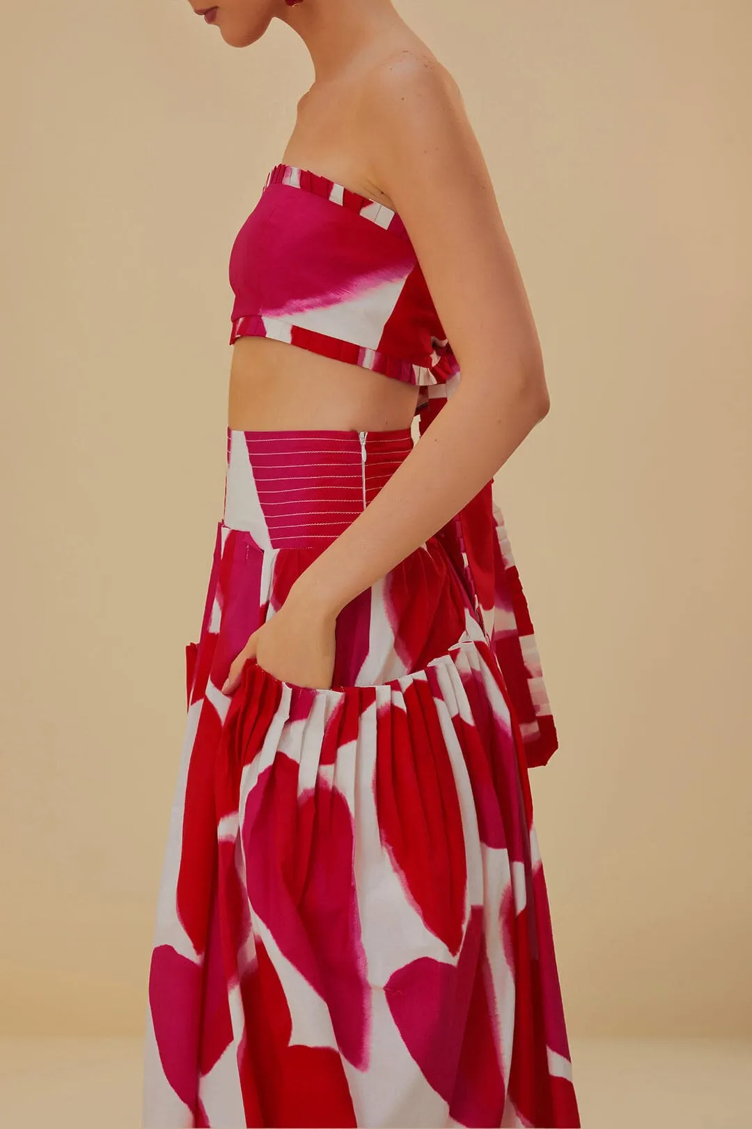 Collector??s Item Coordinated Set Off-White Painted Hearts Midi Skirt