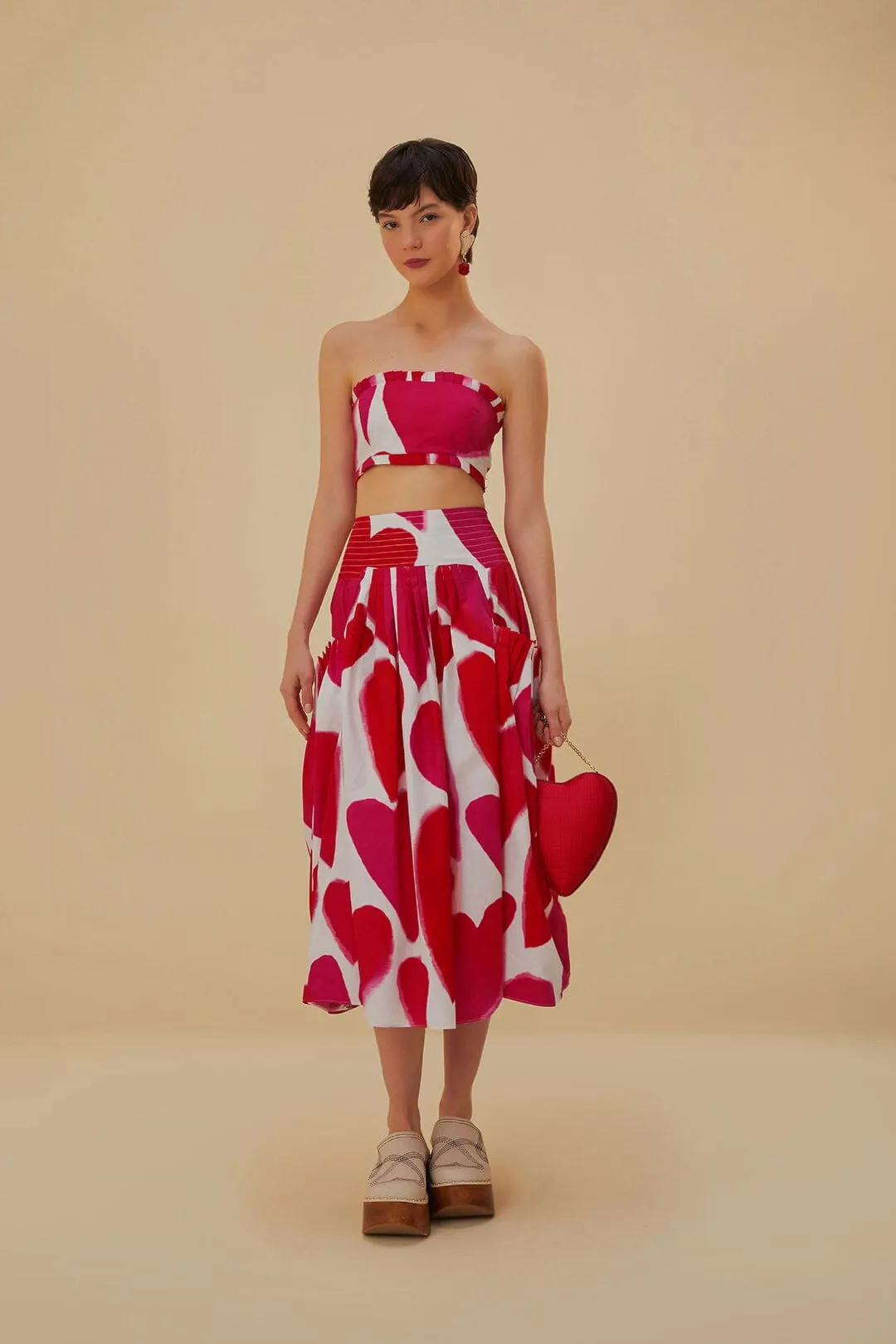 Date night Outfit Moodset Off-White Painted Hearts Midi Skirt