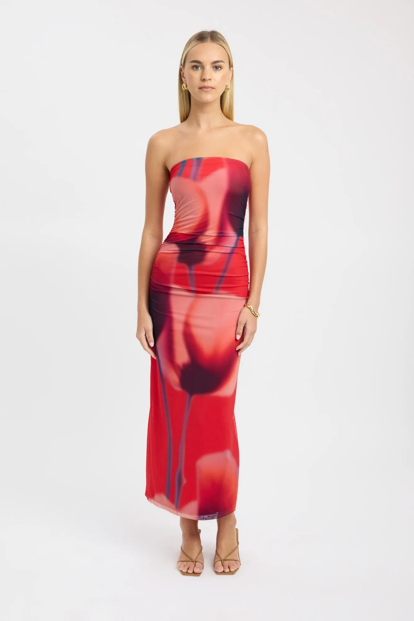 Zipper Closure Flora Strapless Dress