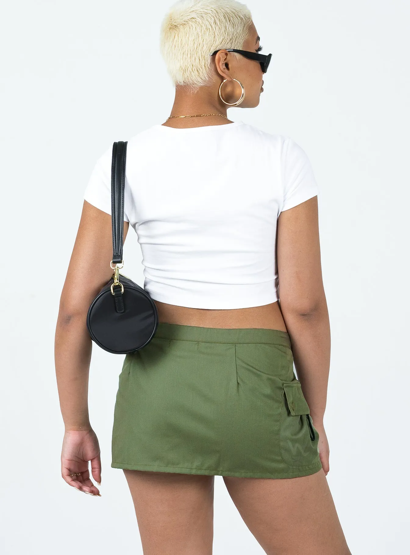 Motel Zephyr Skirt Olive Suede Feel Effortless Feel
