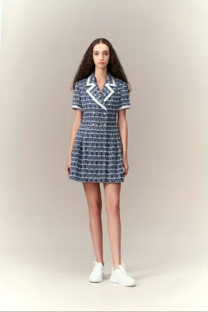 outdoor mode Resort Mood Double-breasted Geometric Lapel Dress