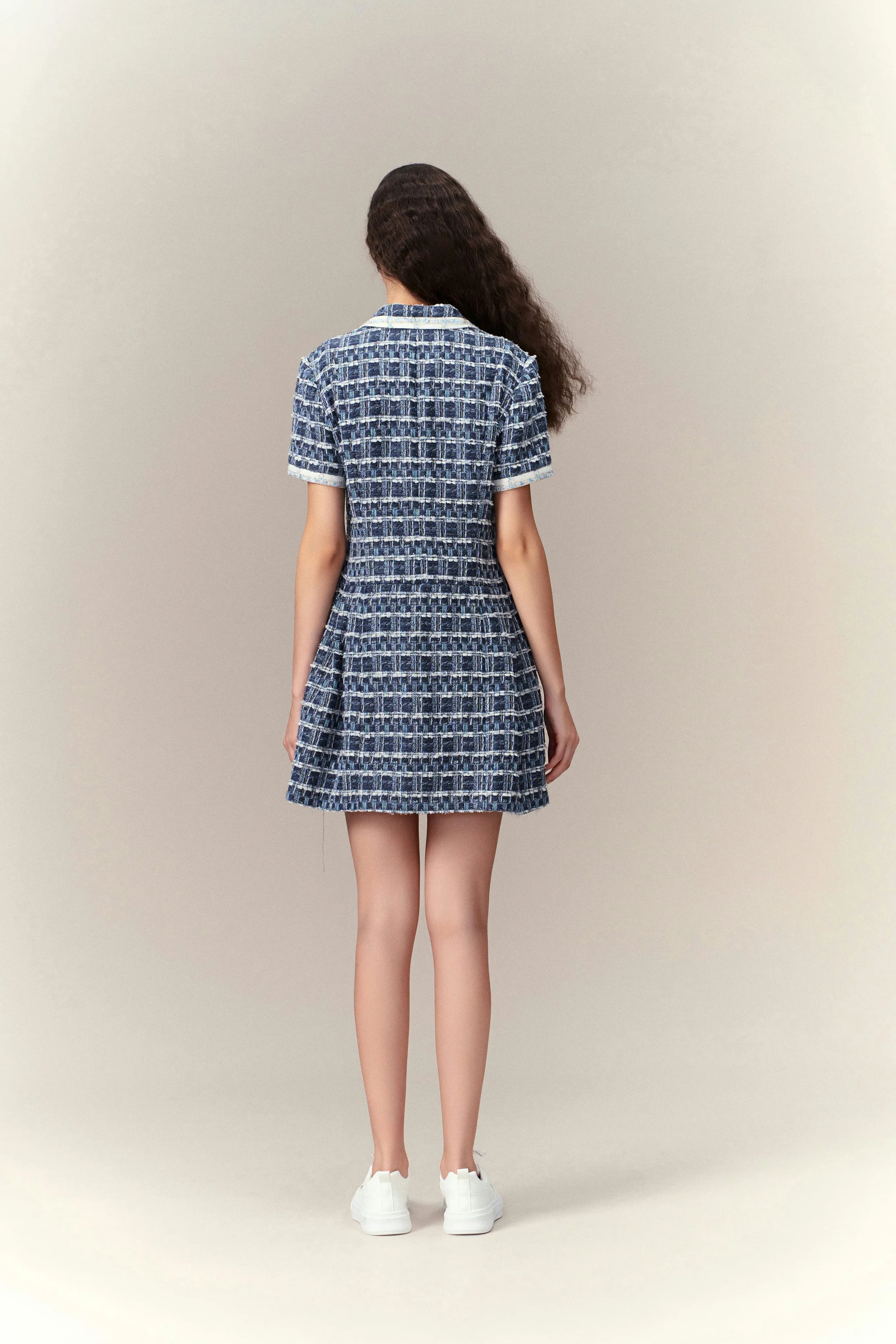 Flight Fit Double-breasted Geometric Lapel Dress