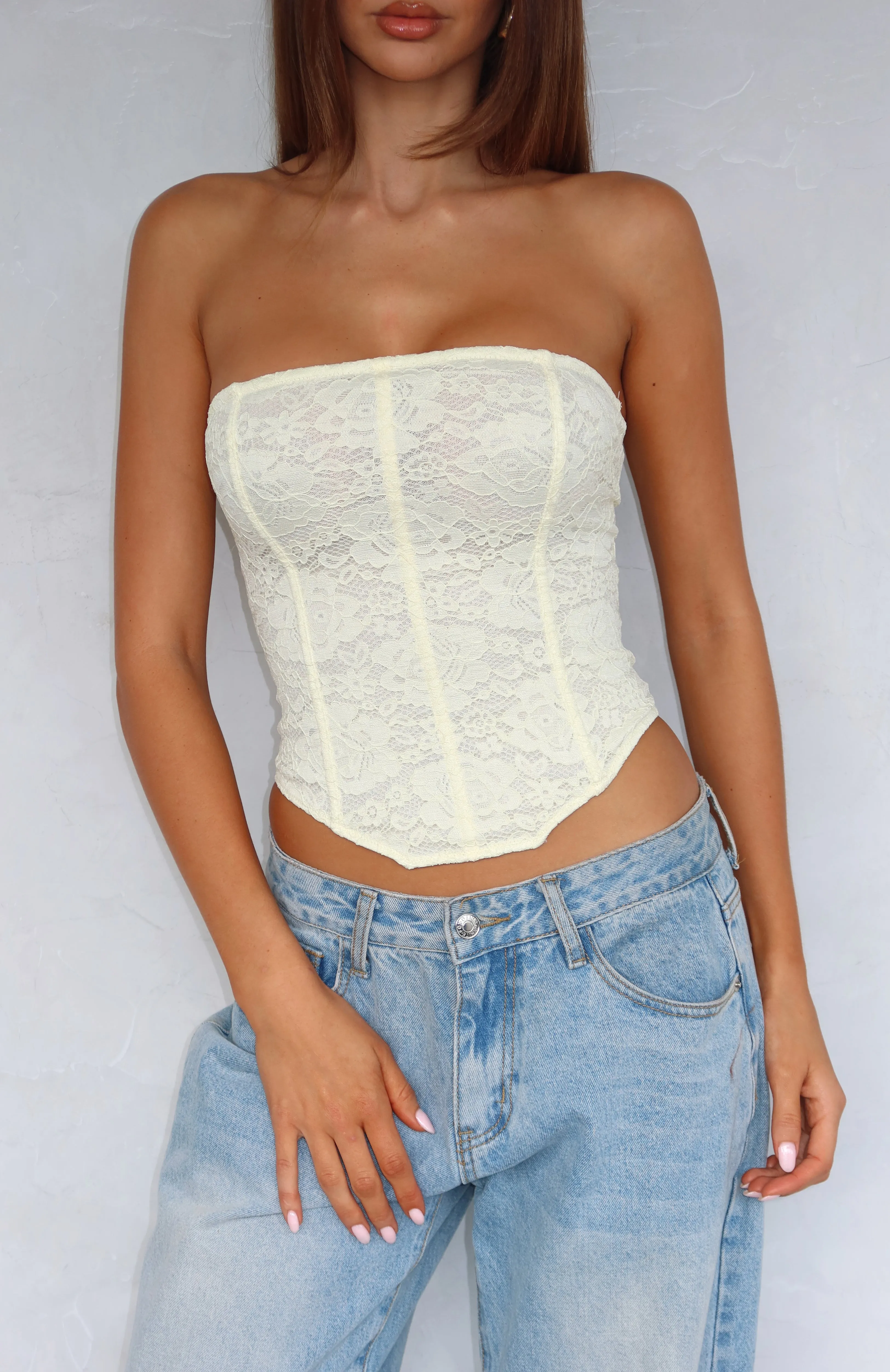 LightweightConstruction Play Your Part Strapless Bustier Lemon