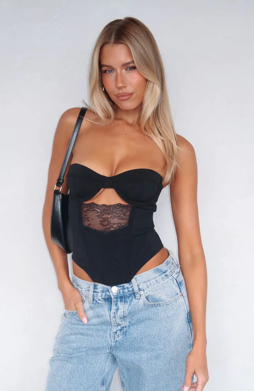 TaglessDesign Wild Thoughts Strapless Bustier Black