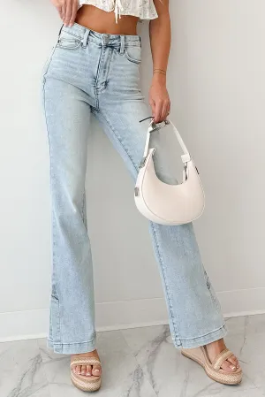Brooke Tummy Control Bootcut Judy Blue Jeans (Light) Silicone Grip Interior Soft Cotton Blend