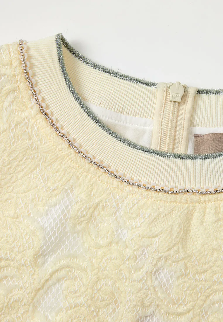 ReinforcedKnees Lurex-detail Jacquard Ribbed T-shirt