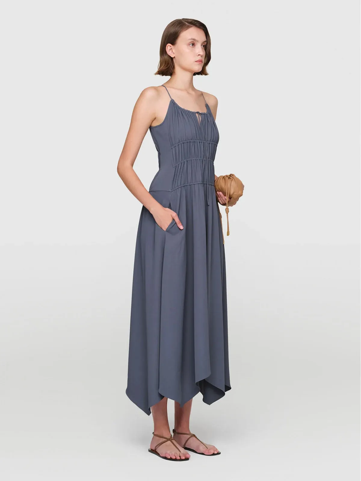 Slate Iris Tri Acetate Dress Fairy Core Dream Core