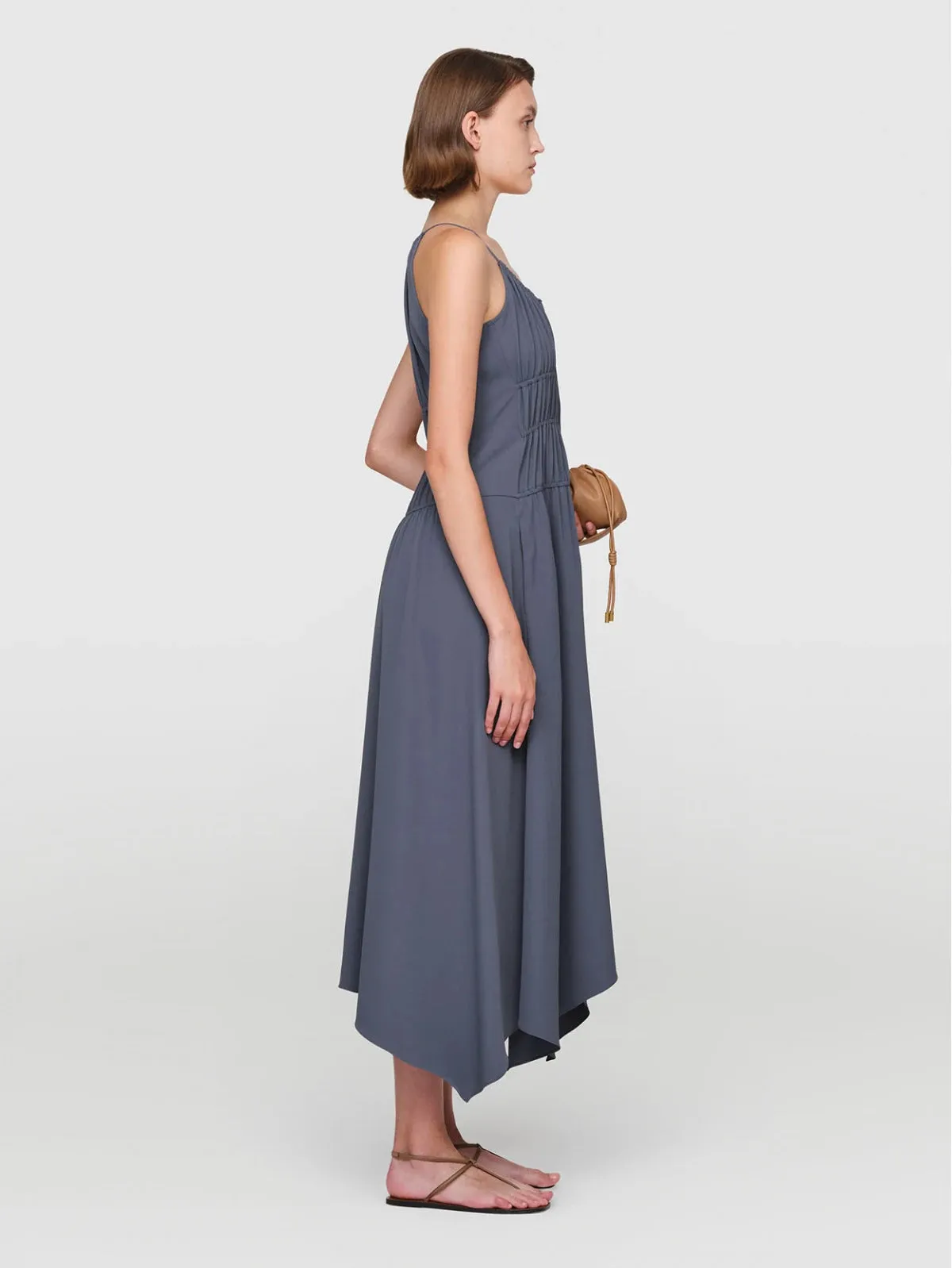 Slate Iris Tri Acetate Dress Summer Air Cool Glow