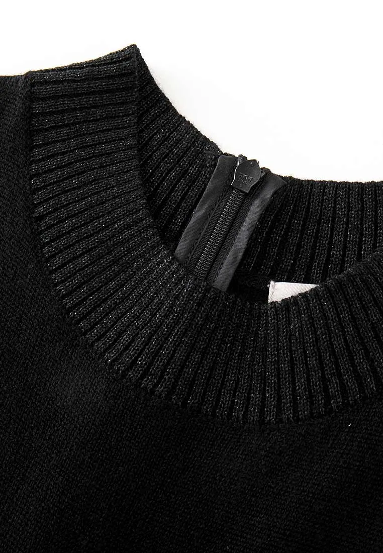 High-neck Wool Knit Ombr?? Dress Repair Fit Airflow Vents