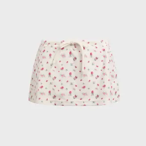 Plant Based Material Bold Details GUIZIO Dani Terry Mini Skort - Ditsy Floral