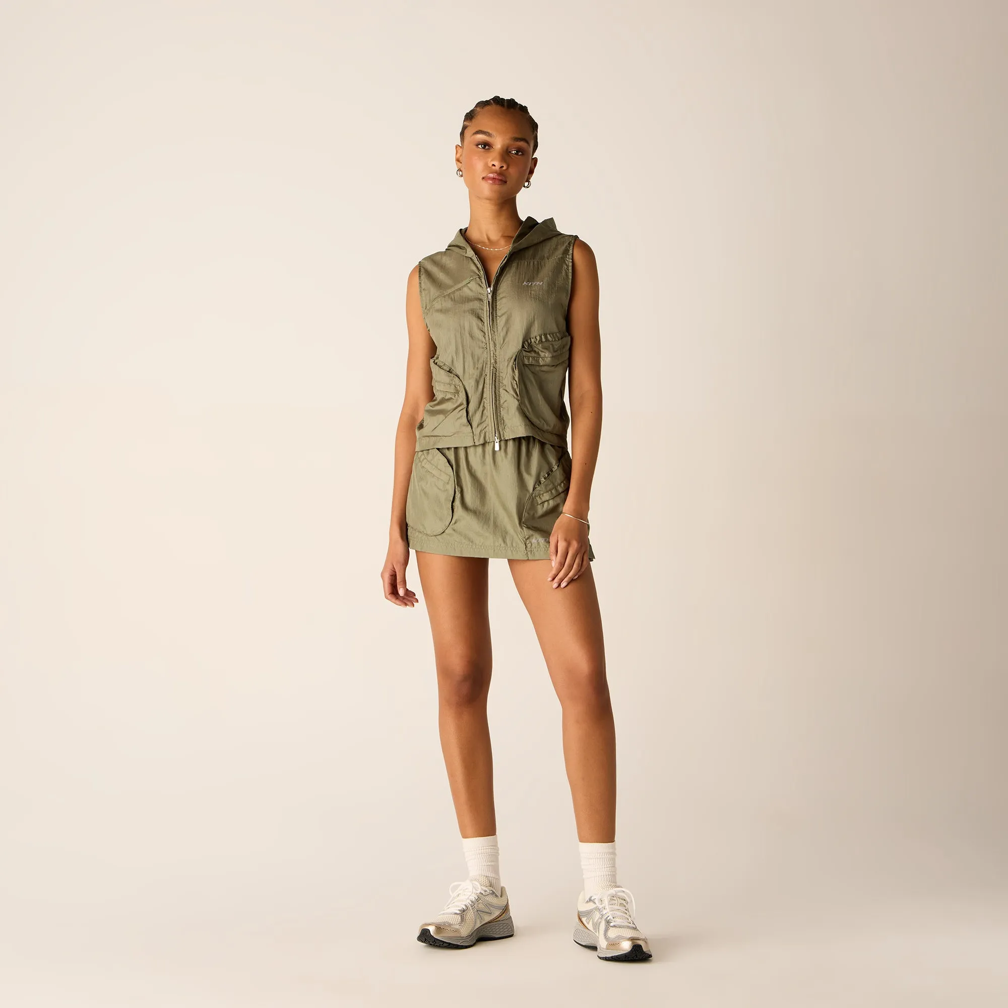 Kith Women Lowen II Sporty Mini Skirt - Bay Breeze Refined Finish Designer Label