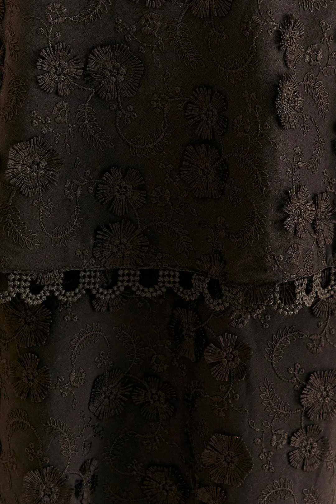 Black 3d Flower Tiered Maxi Skirt Stylist Pick All Day Comfort