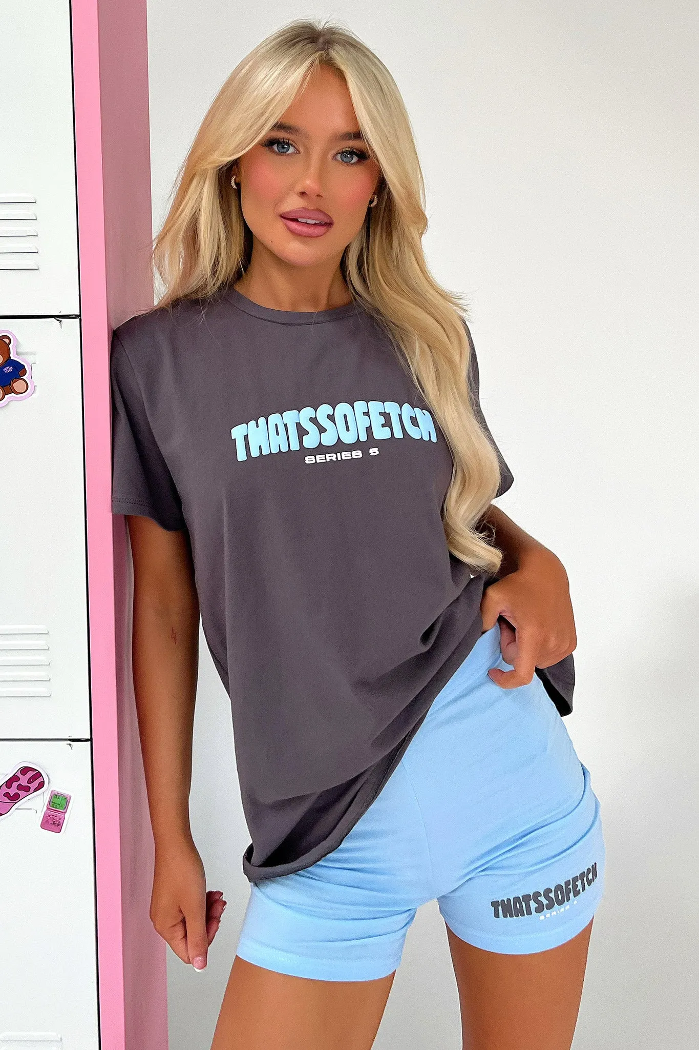 Anti Pilling Fabric Series 5 Oversized Tee - Charcoal/Blue