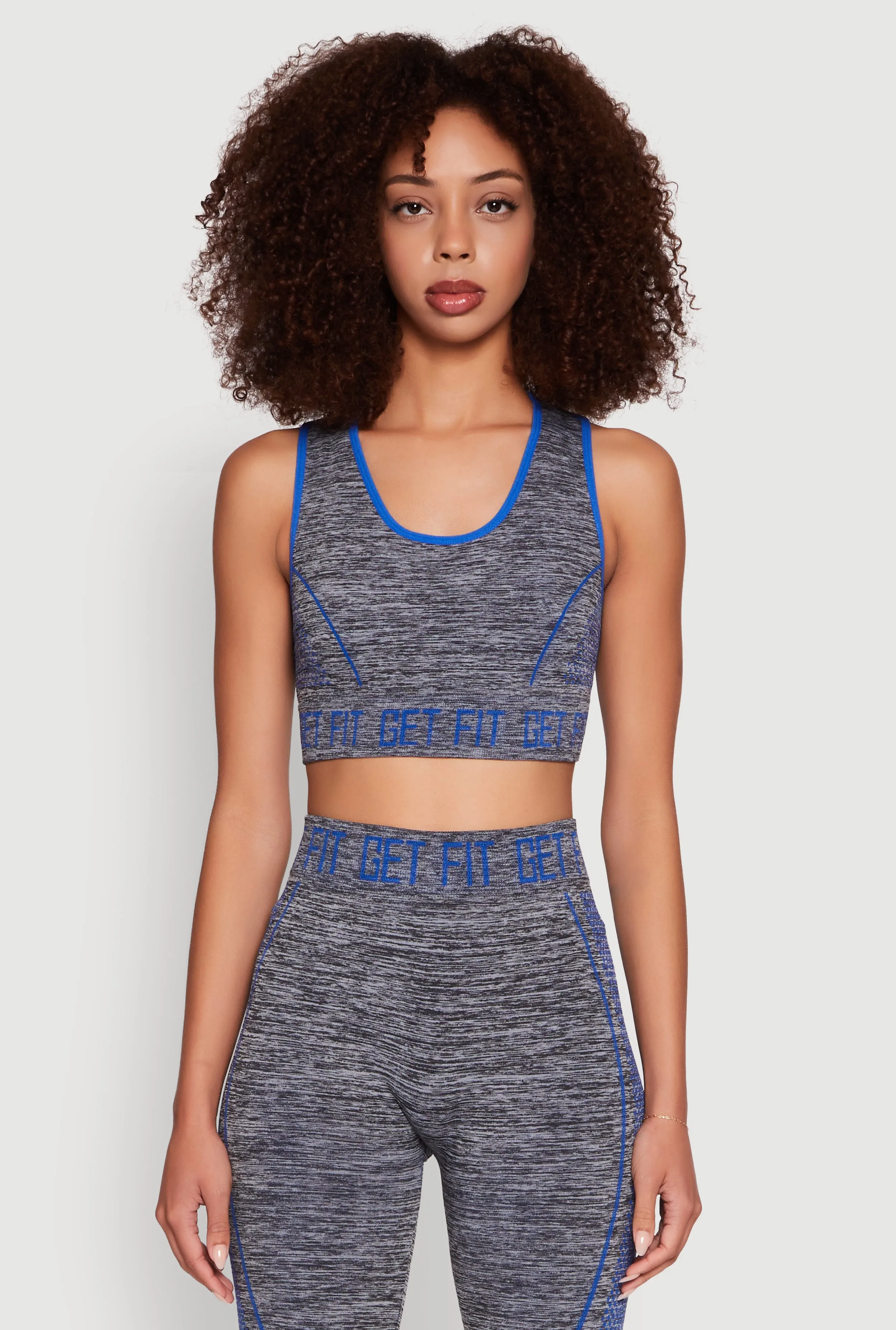 port Seamless Get Fit Graphic Cropped Racerback Tank Top