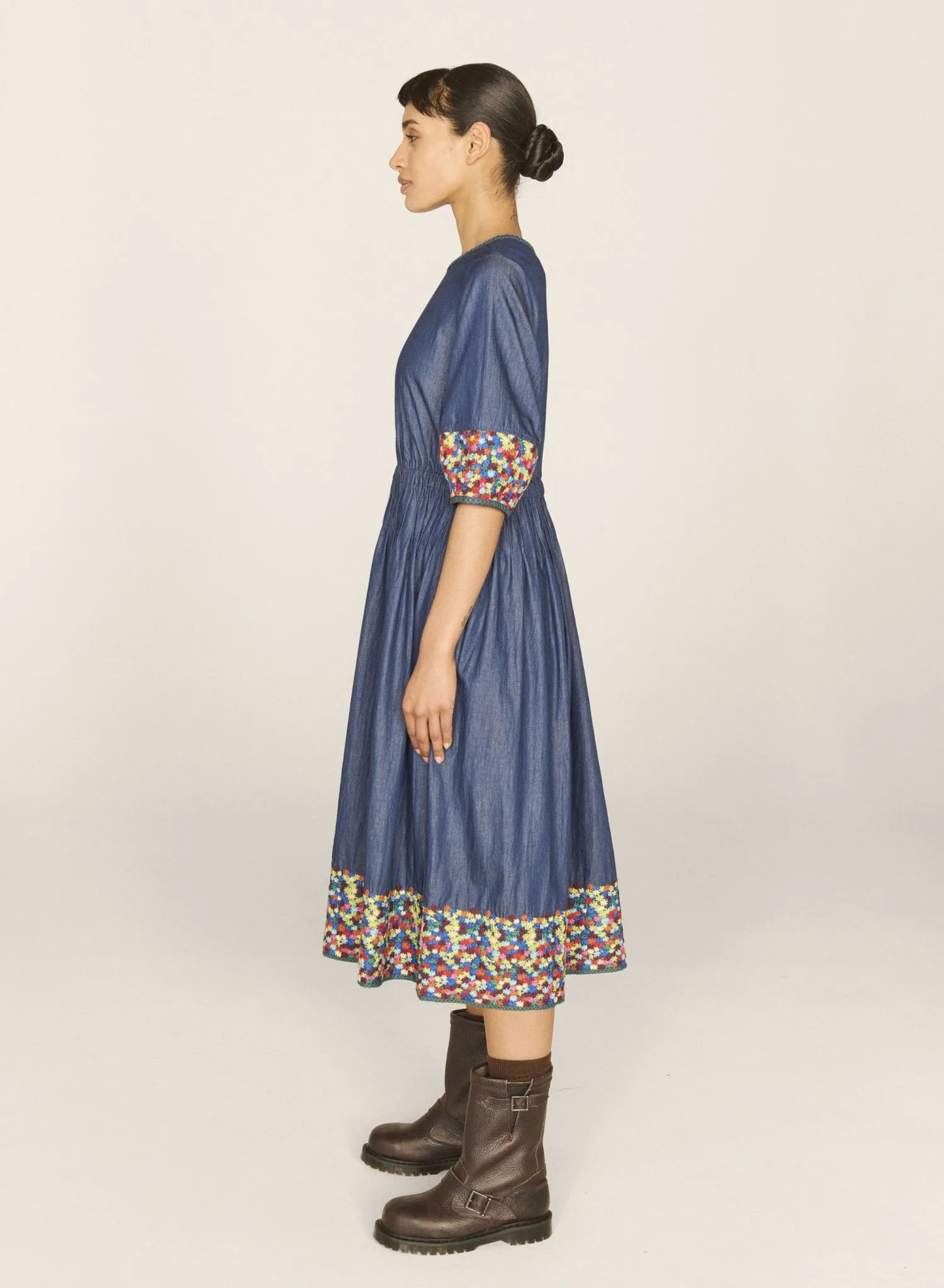 Indigo Garden Dress ReflectiveTrimDetails