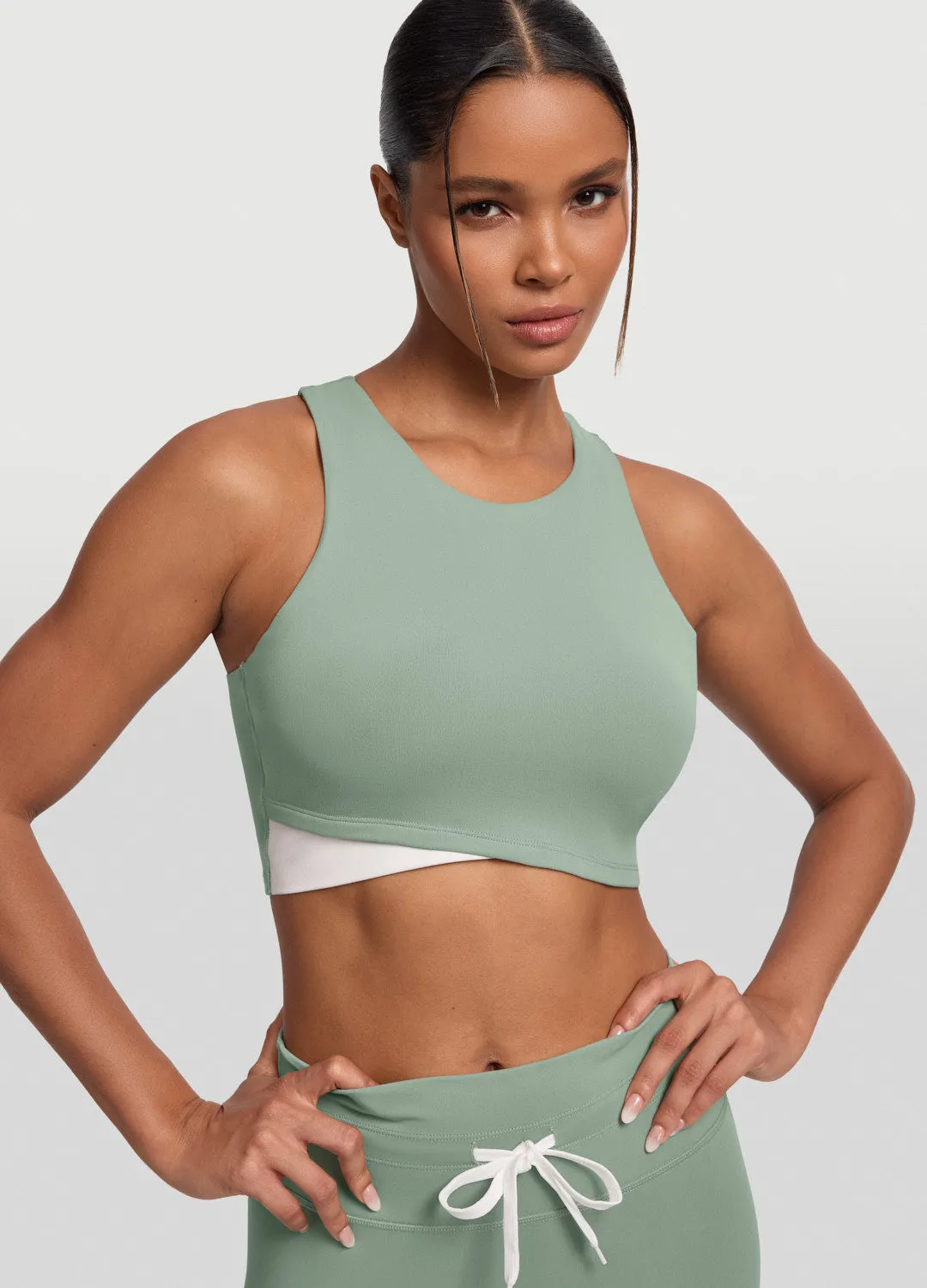 Two-Tone Crop Top training operation Fitness Apparel