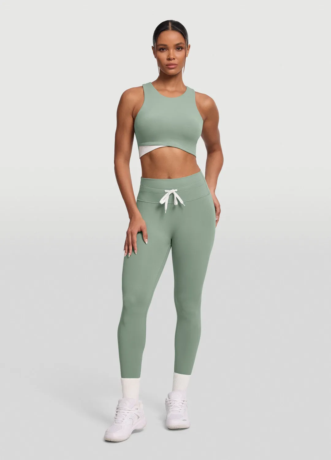 Moisture Lock Barrier Tech Fade Resistant Dye Two-Tone Crop Top