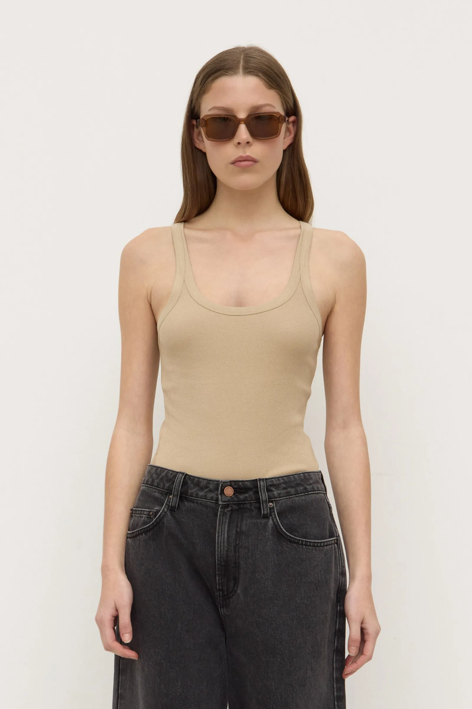 SplitHemDesign TaglessNeckline Charlie Rib Tank