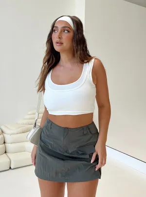 Comfort Fit Wolf Cargo Mini Skirt Charcoal