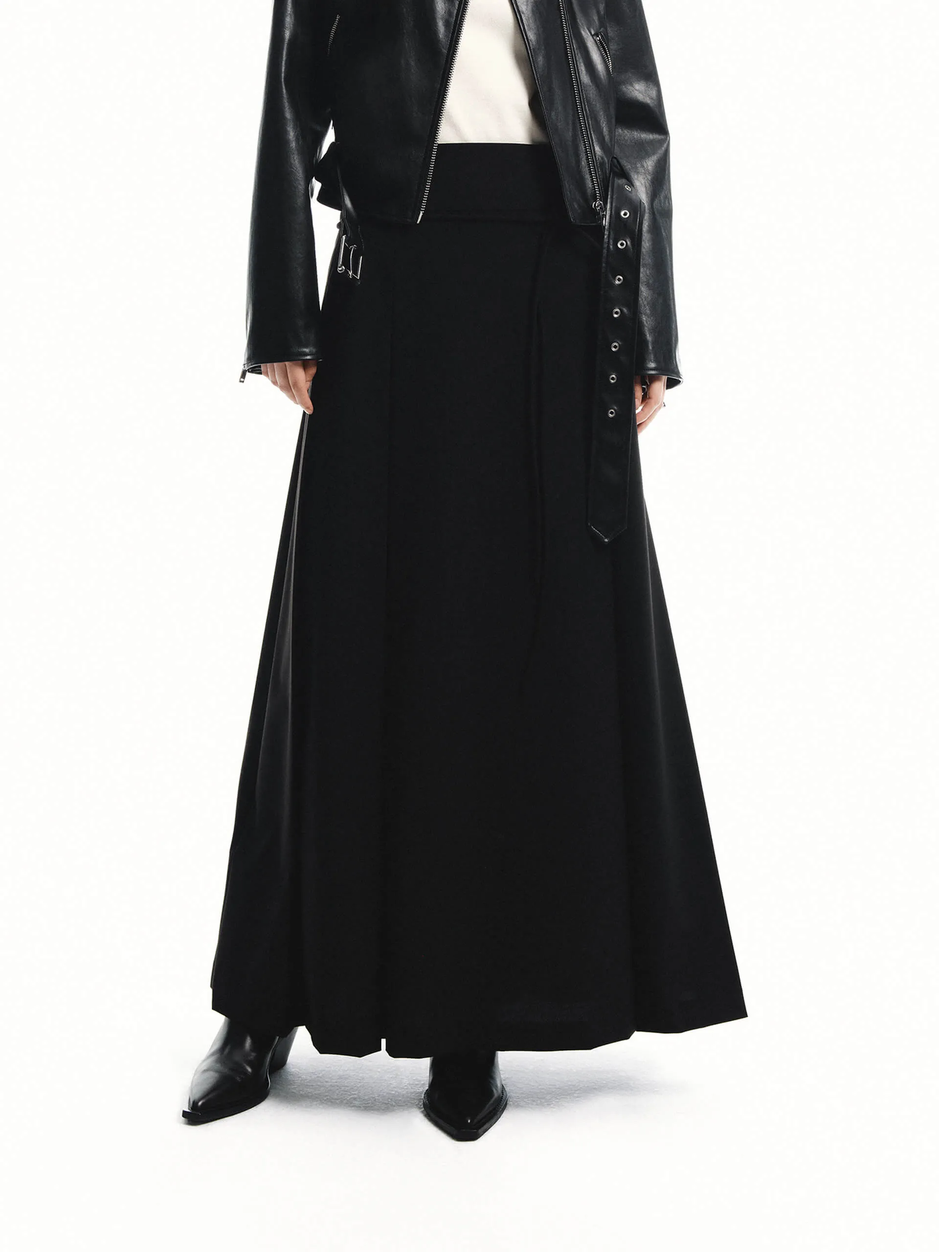 Soft Focus A-line Tie Detail Skirt