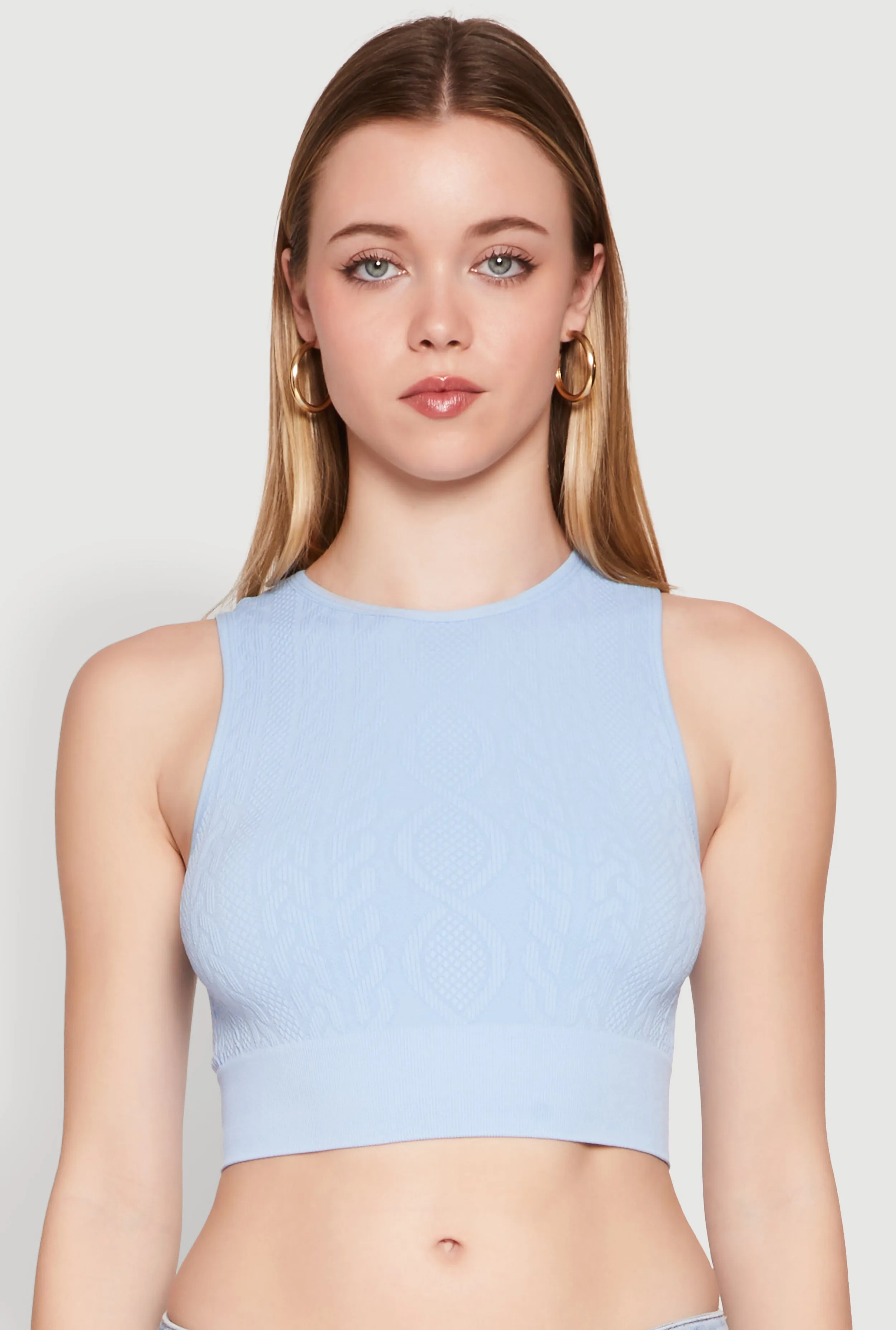 low - altitude use local control Seamless Cable Knit Crop Tank Top