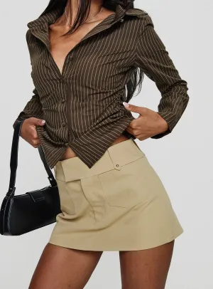 Caitlan Mini Skirt Beige Design innovation
