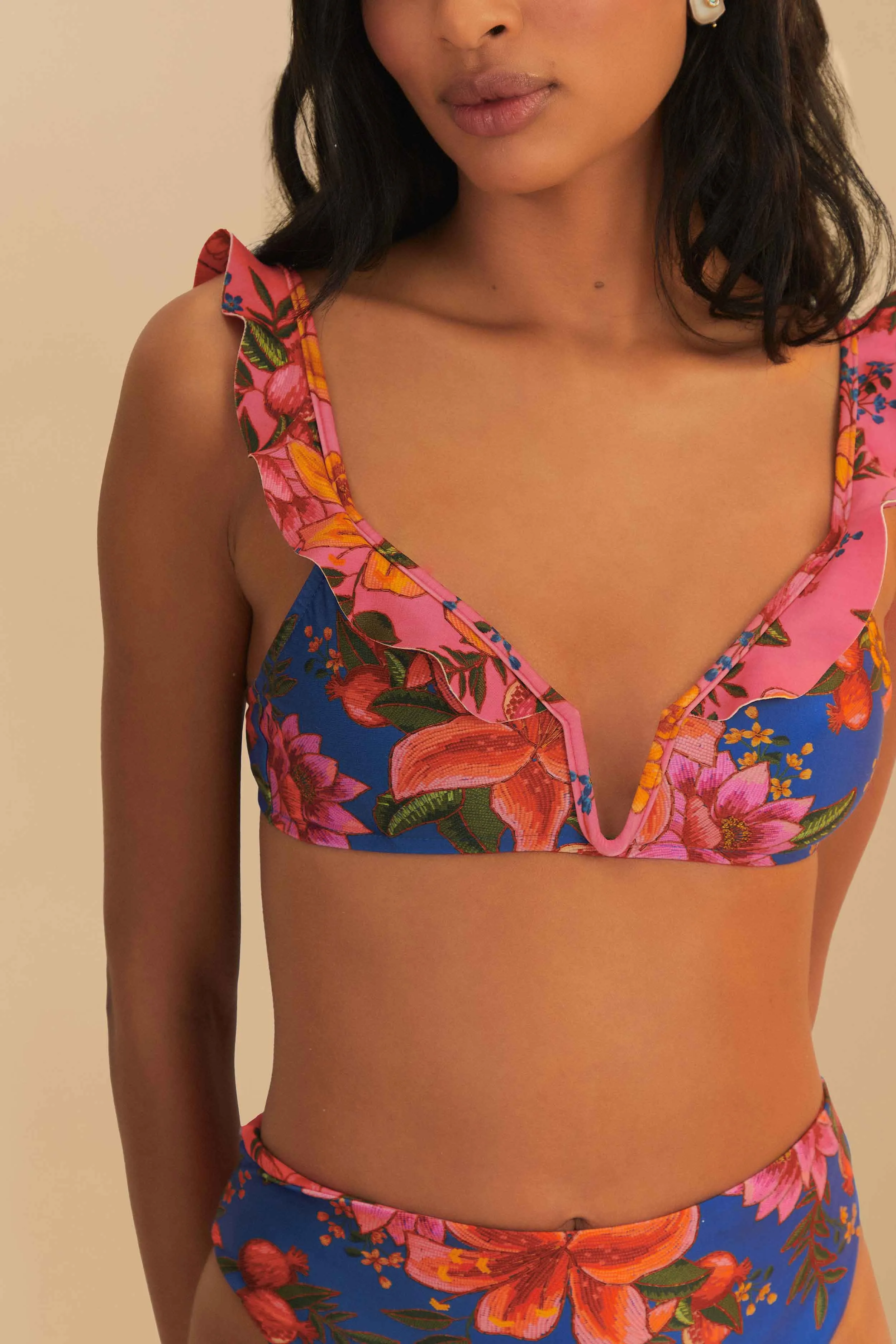 Serene Ease Multicolor Summer Fruit Underwire Bikini Top