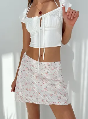 Cozy Feel Recycled Material Hasmyn Mini Skirt White / Floral